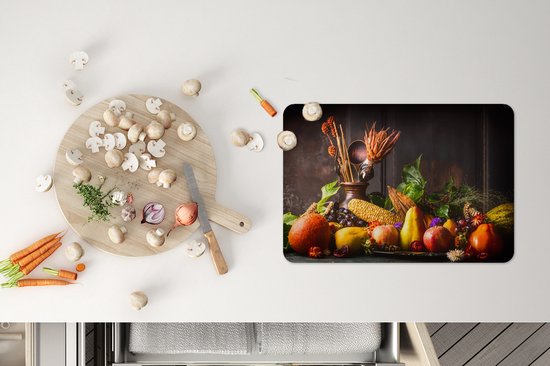 Set de Table - Napperons de Table en Plastique - Légumes - Fruits - Rustique - Table - 45x30 cm - 6 pièces - Résistant à la Chaleur - Antidérapant - Tapis - Amovible