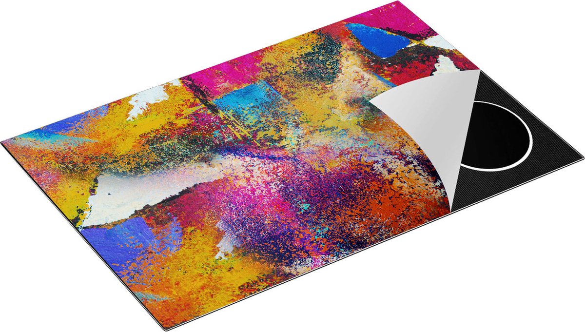 Chefcare Inductie Beschermer Abstracte Kunst - Verschillende Kleuren in Acryl - 81,6x52,7 cm - Afdekplaat Inductie - Kookplaat Beschermer - Inductie Mat