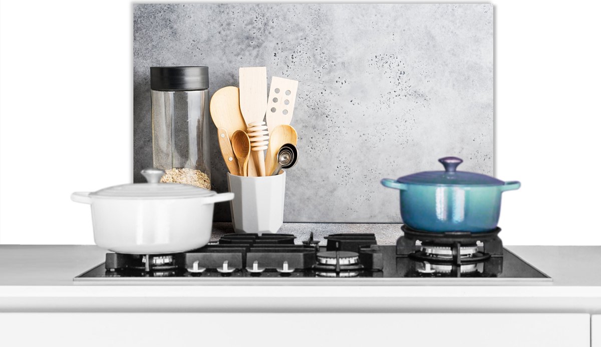 Spatscherm keuken 60x40 cm - Kookplaat achterwand Muesli - Spatel - Keukengerei - Muurbeschermer - Spatwand fornuis - Hoogwaardig aluminium