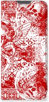 Book Style Case OPPO A96 | A76 Smart Cover Angel Skull Red