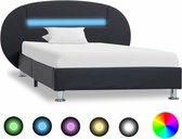 vidaXL - Bedframe - met - LED - kunstleer - zwart - 90x200 - cm
