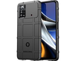 foto van Mobigear Hoesje geschikt voor POCO X4 Pro 5G Telefoonhoesje Flexibel TPU | Mobigear Rugged Shield Backcover Shockproof | Schokbestendig X4 Pro 5G Telefoonhoesje | Anti Shock Proof - Groen