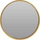 Wandspiegel - rond - hout - goudkleurig - 30 cm - spiegel
