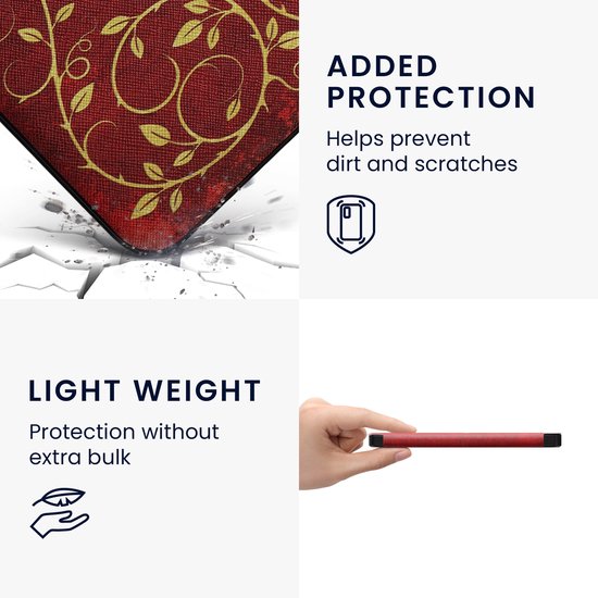 kwmobile e-reader hoesje geschikt voor Kobo Libra 2 hoes - E reader flip case met magnetische sluiting - Ereader cover - Sprookjesboek design in geel / oranje / rood van Merkloos — afbeelding 4