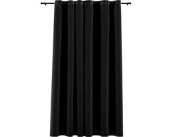 vidaXL - Gordijn - linnen-look - verduisterend - met - ogen - 290x245 - cm - antraciet