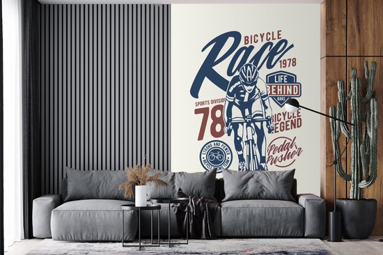 Papier peint - Papiers Papier peint photo Cyclisme - Bicyclette - Vintage - Largeur 225 cm x hauteur 350 cm