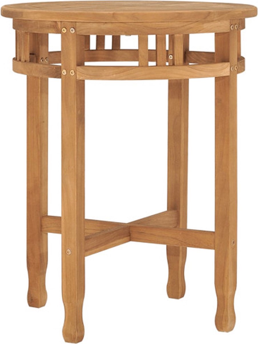 vidaXL Bistrotafel - inklapbaar - Ø60x75,5 - cm - massief - teakhout Bruin