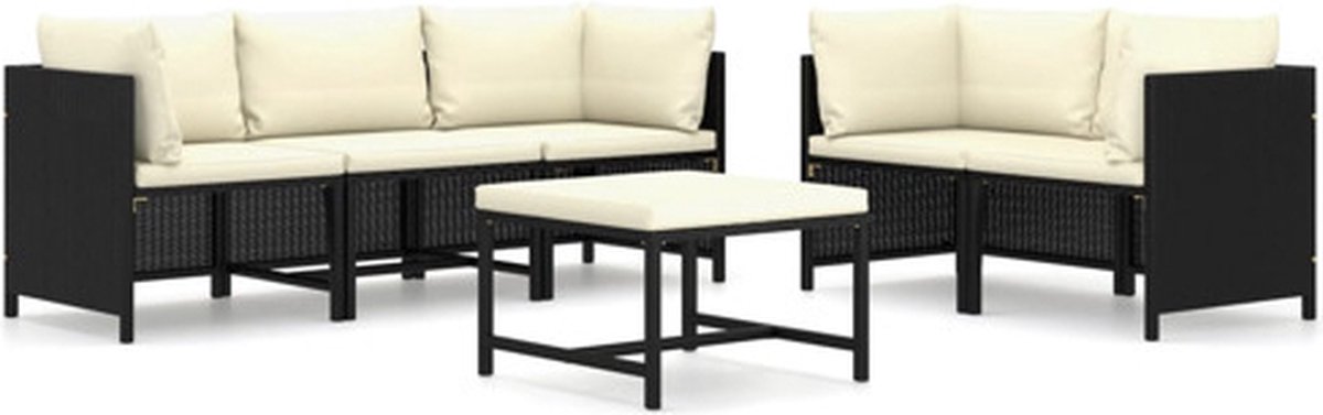 Vidaxl Tuinset Zwart Loungeset