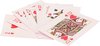 Afbeelding van het spelletje 2x pakjes mini basic speelkaarten 5.5 x 4 cm in doosje van karton - Handig formaatje kleine kaartspelletjes