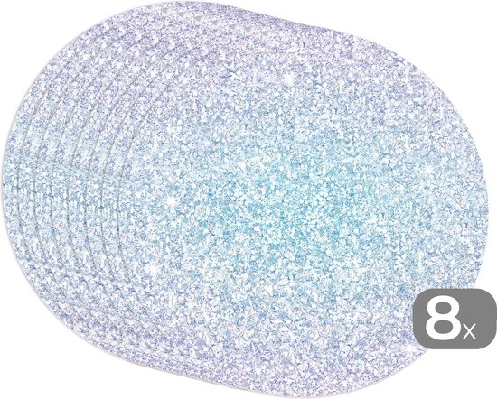 Sets de table ronds - Dessous de verre - Napperons ronds - Opale - Balance - Zodiac - Motif - 8 pièces