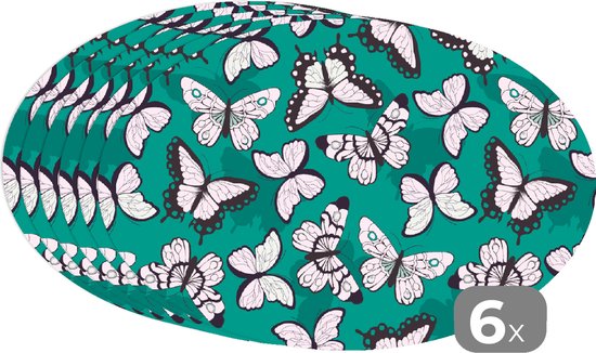 Napperons de table ovales - Sets de table - Sets de table ovales - Fille - Papillon - Animaux - Motifs - 6 pièces
