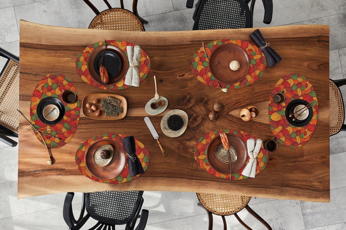 Placemats ovaal - Onderleggers - Ovale placemats - Abstract - Boho - Patronen - Herfst - 6 stuks