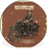 Wall Circle - Wall Circle - Mancave - Moto - Suit - Vintage - Aluminium - Dibond - ⌀ 60 cm - Intérieur et Extérieur