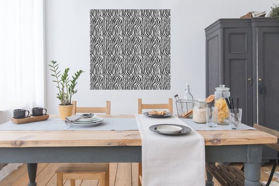 Affiche Imprimé Animal - Zebra - Zwart - Wit - 100x100 cm XXL