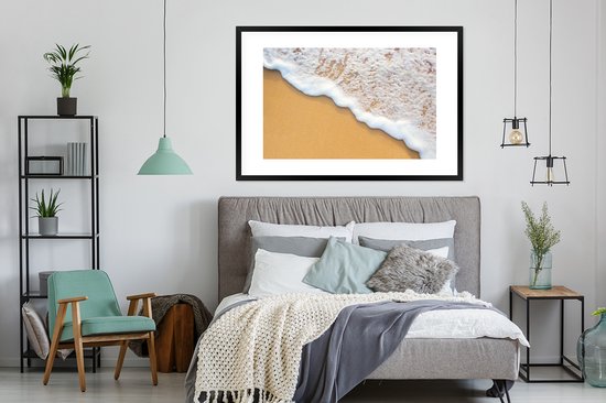 Poster in lijst - Fotolijst 120x80 cm - Posters - Strand - Water - Zee - Tropisch - Zomer - Posterlijst zwart - Decoratie - Wanddecoratie woonkamer - Muurdecoratie slaapkamer