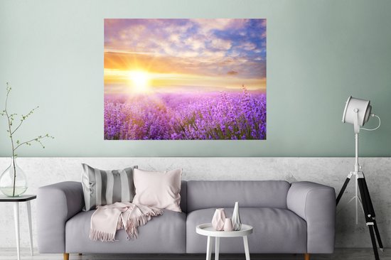 Affiche Lavande - Soleil - Ciel - Nature - 120x90 cm