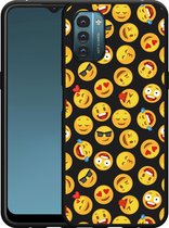 Nokia G11/G21 Hoesje Zwart Emoji - Designed by Cazy