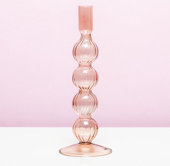 PresentTime Swirl Bubbles Kandelaar - Groot/roze