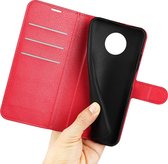 Mobigear Telefoonhoesje geschikt voor Nokia G50 Hoesje | Mobigear Classic Bookcase Portemonnee | Pasjeshouder voor 3 Pasjes | Telefoonhoesje voor Pinpas / OV Kaart / Rijbewijs - Rood