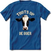 T-Shirt Knaller T-Shirt|Trots op de boer / Boerenprotest / Steun de boer|Heren / Dames Kleding shirt Koe|Kleur Blauw|Maat XL