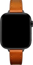 YONO Leer Stretto Bandje geschikt voor Apple Watch Series - 7 / 8 (41mm) - SE 6 5 4 (40mm) - 3 2 1 (38mm) - Bruin