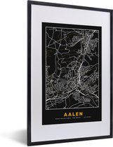 Fotolijst incl. Poster - Stadskaart – Plattegrond – Duitsland – Goud – Aalen – Kaart - 40x60 cm - Posterlijst