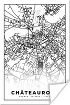 Affiche France – Châteauroux - Plan – Plan de la ville – Plan - Zwart et blanc - 20x30 cm