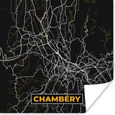 Poster Frankrijk – Chambéry – Stadskaart – Plattegrond – Kaart - 100x100 cm XXL