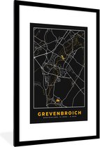 Fotolijst incl. Poster - Stadskaart – Plattegrond – Duitsland – Goud – Grevenbroich – Kaart - 80x120 cm - Posterlijst