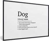 Fotolijst incl. Poster - Dog - Spreuken - Quotes - Hond definitie - Woordenboek - 30x20 cm - Posterlijst