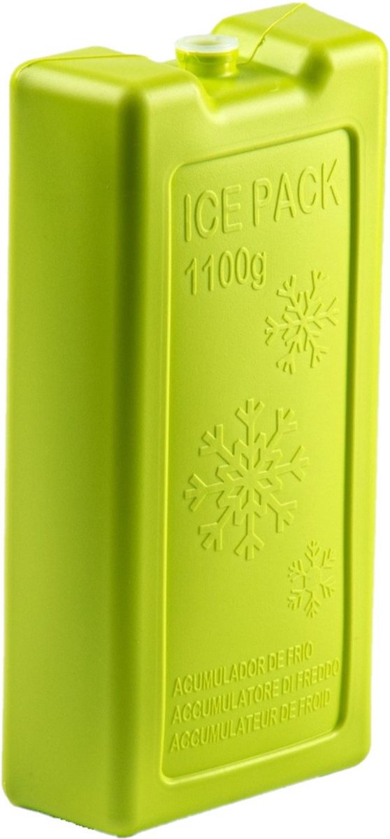 6x stuks 1100 grams koelelementen 22 x 11.5 x 5 cm groen plastic van Technoxtensor — afbeelding 2