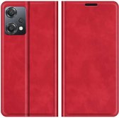 Cazy OnePlus Nord CE2 Lite Hoesje - Portemonnee Book Case - Kunstleer - Rood