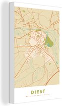 Canvas Schilderij België - Diest - Plattegrond - Stadskaart - Kaart - 40x60 cm - Wanddecoratie