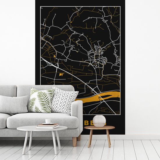 Behang Fotobehang Duitsland Black And Gold Offenberg Stadskaart Kaart Bol Com