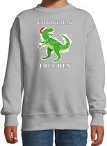 Christmas tree rex Kerstsweater / Kerst trui grijs voor kinderen - Kerstkleding / Christmas outfit 134/146