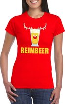 Foute Kerst t-shirt Reinbeer rood voor dames XL