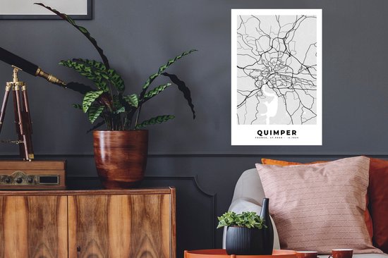 Stickers Stickers muraux - Carte - Plan de ville - France - Quimper - Carte - 40x60 cm - Film adhésif