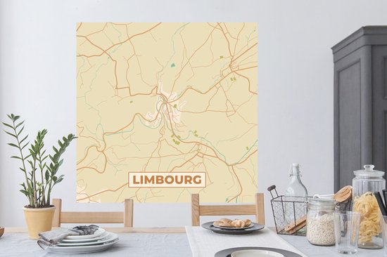 Stickers muraux - Limbourg - België - Plan de la ville - Carte - Carte - 120x120 cm - Feuille adhésive XXL