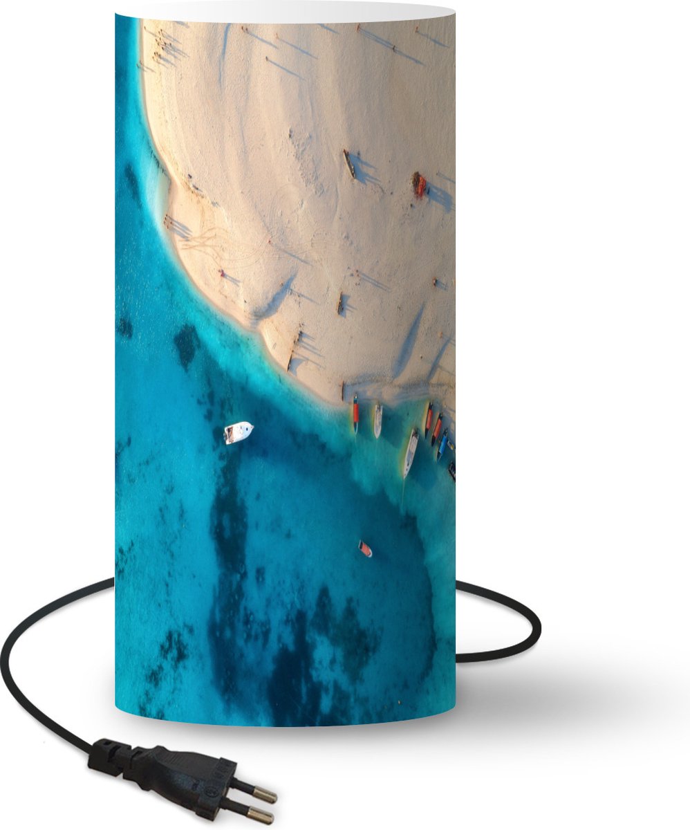 Lamp - Nachtlampje - Tafellamp slaapkamer - Strand - Boot - Zee - 54 cm hoog - Ø24.8 cm - Inclusief LED lamp