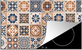 KitchenYeah® Inductie beschermer 89.6x51.6 cm - Tegels - Patronen - Middellandse Zee - Kookplaataccessoires - Afdekplaat voor kookplaat - Inductiebeschermer - Inductiemat - Inductieplaat mat