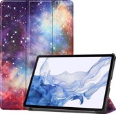 Hoes Geschikt voor Samsung Galaxy Tab S8 Hoes Book Case Hoesje Trifold Cover - Hoesje Geschikt voor Samsung Tab S8 Hoesje Bookcase - Galaxy