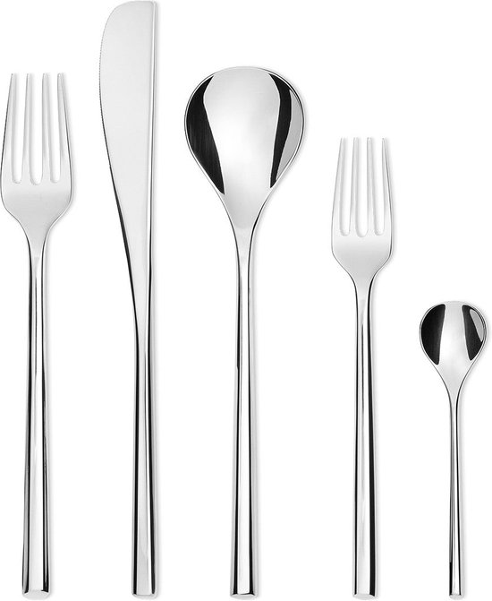 Alessi DC05S5 Santiago Cutlery Set 5tlg. Table Spoon, Table Fork, Table