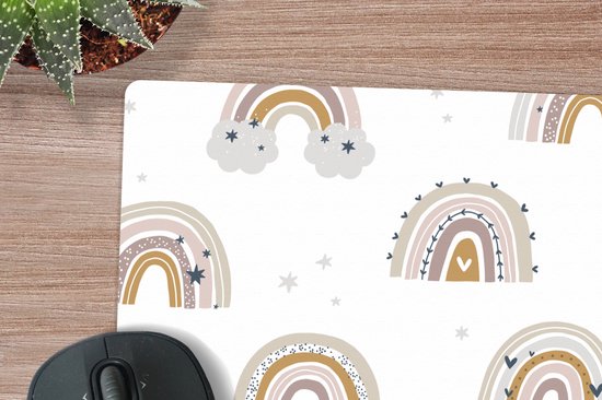 Tapis de souris XXL - Sous-main - Tapis de bureau - Filles - Motif - Arc-en-ciel - 50x50 cm - Tapis de souris XXL