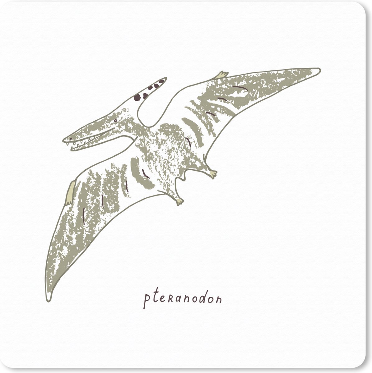 Muismat XXL 60x60 cm - Bureau onderlegger - Bureau mat Kinderkamer - Pteranodon - Dinosaurus - Jongens - Meid - Kinderen - Kids - Bureaumat - Gaming mousepad xl - Bureaulegger groot - Computer deskmat
