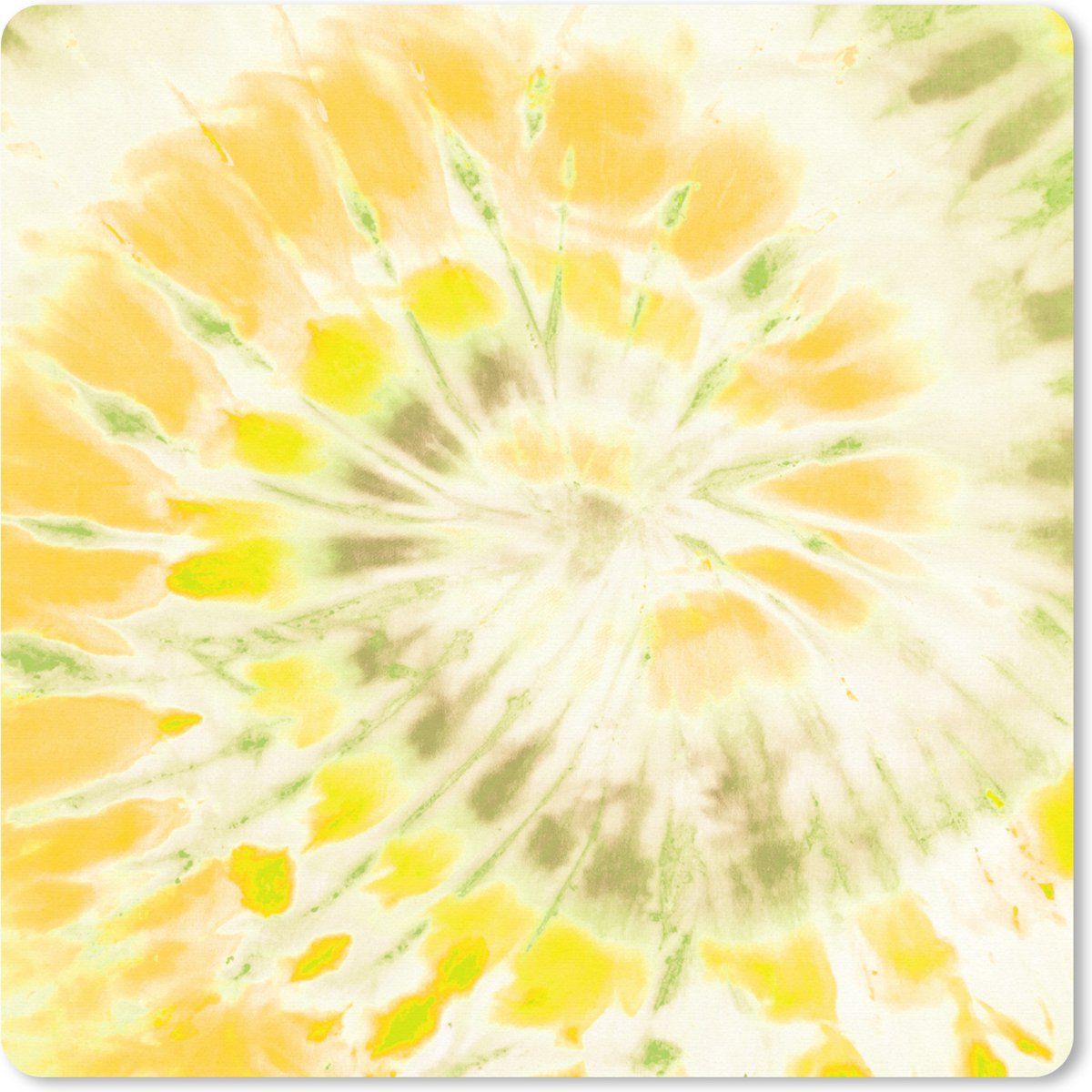 Muismat XXL 50x50 cm - Bureau onderlegger - Bureau mat Zomer - Tie dye - Geel - Bureaumat - Gaming mousepad xl - Bureaulegger groot - Computer deskmat
