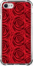 GSM Hoesje iPhone SE 2022/2020 | iPhone 8/7 Anti Shock Case met transparante rand Red Roses