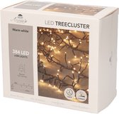 1x Kerstverlichting clusterverlichting met timer en dimmer 384 lampjes warm wit 5 mtr - Voor binnen en buiten gebruik