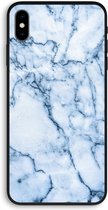 Case Company® - Hoesje geschikt voor iPhone XS Max hoesje - Blauw marmer - Biologisch Afbreekbaar Telefoonhoesje - Bescherming alle Kanten en Schermrand