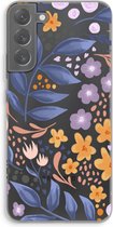 Case Company® - Hoesje geschikt voor Samsung Galaxy S22 Plus hoesje - Flowers with blue leaves - Soft Cover Telefoonhoesje - Bescherming aan alle Kanten en Schermrand