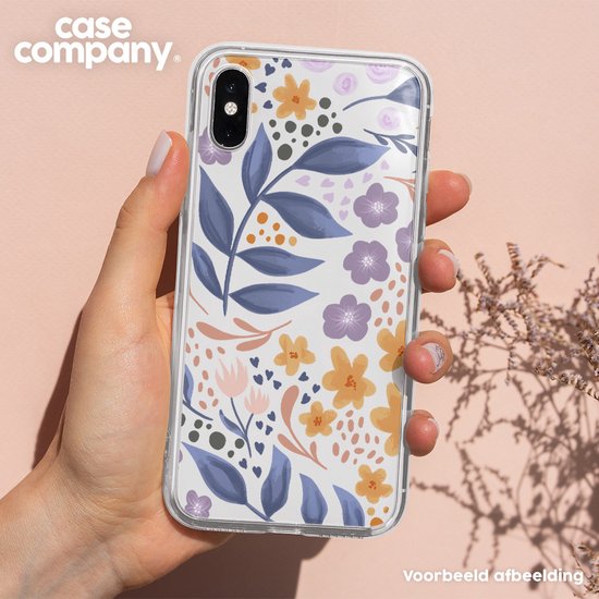 Case Company® - Coque iPhone 13 - Fleurs avec feuilles bleues - Coque souple pour téléphone - Protection tous côtés et bord d'écran